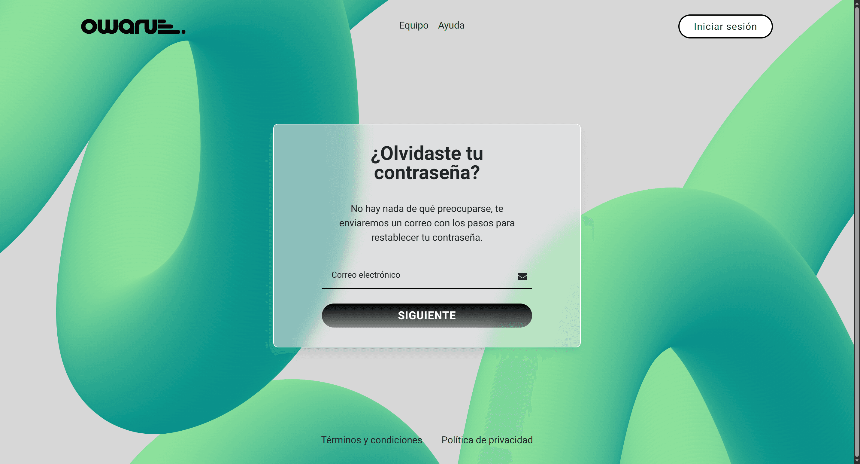 OWARU password recovery interface